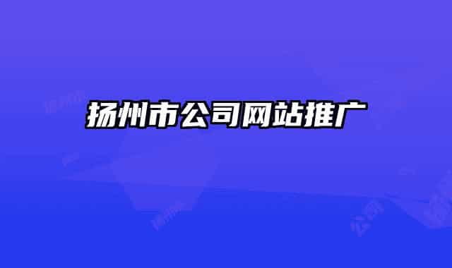 揚州市公司網站推廣