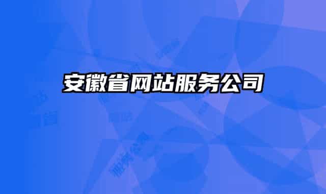 安徽省網站服務公司