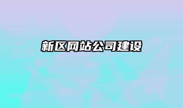 新區(qū)網(wǎng)站公司建設(shè)