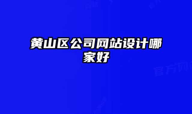 黃山區(qū)公司網站設計哪家好
