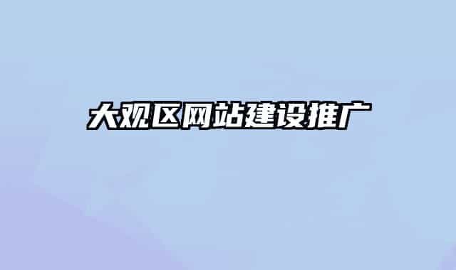 大觀區(qū)網(wǎng)站建設(shè)推廣