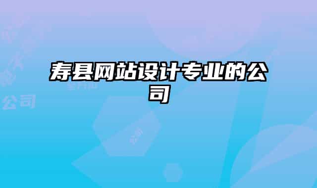 壽縣網(wǎng)站設(shè)計(jì)專業(yè)的公司