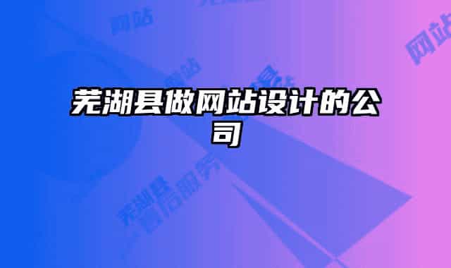 蕪湖縣做網(wǎng)站設(shè)計的公司