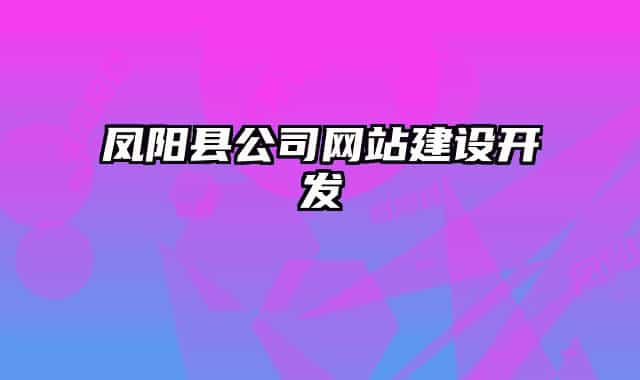 鳳陽縣公司網(wǎng)站建設(shè)開發(fā)