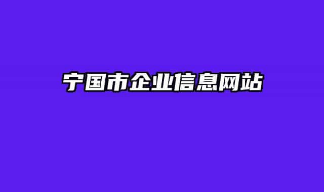 寧國(guó)市企業(yè)信息網(wǎng)站
