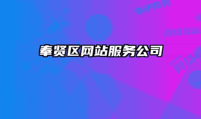 奉賢區(qū)網站服務公司