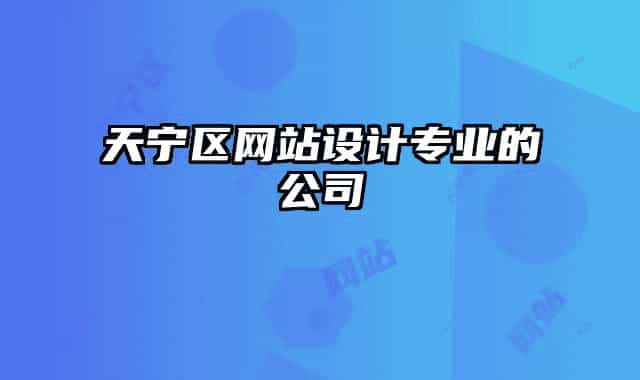 天寧區(qū)網(wǎng)站設(shè)計專業(yè)的公司