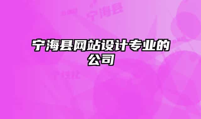 寧?？h網(wǎng)站設(shè)計(jì)專業(yè)的公司