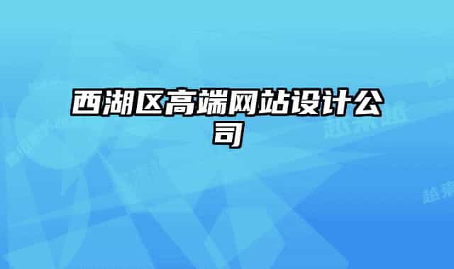 西湖區(qū)高端網站設計公司