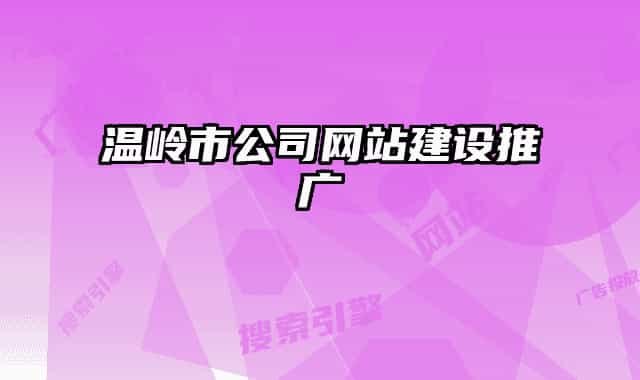 溫嶺市公司網站建設推廣