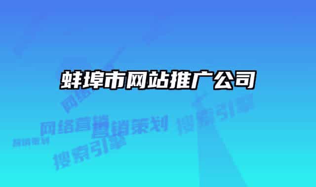 蚌埠市網站推廣公司