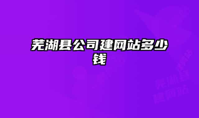蕪湖縣公司建網(wǎng)站多少錢