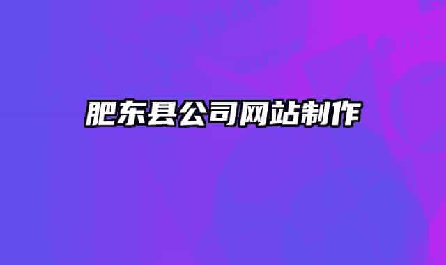 肥東縣公司網(wǎng)站制作