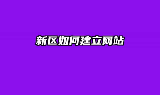 新區(qū)如何建立網站